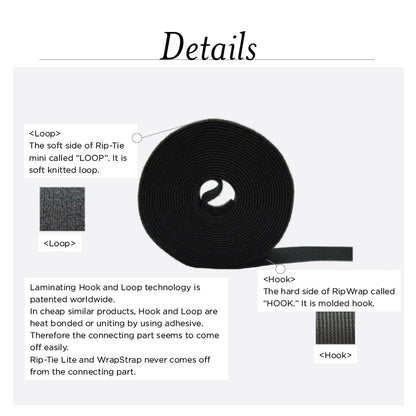 Rip-Tie WrapStrap - Black Roll