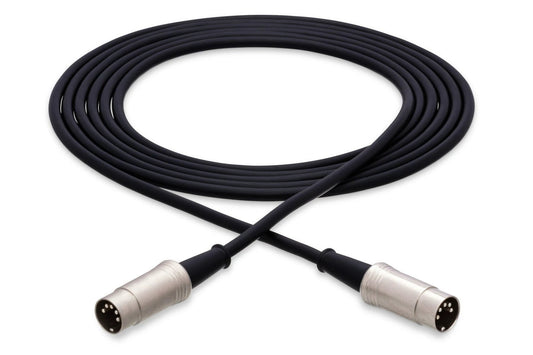 Hosa MIDI cable; 5-pin DIN to DIN, black, available in various lengths