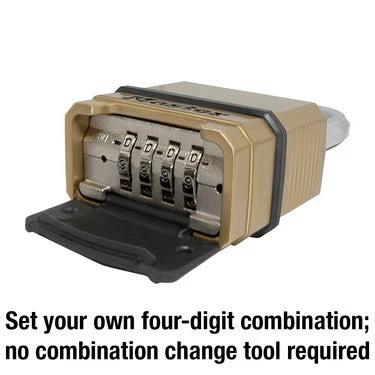 Masterlock padlock M175XDLF in tan with four metal combination dials