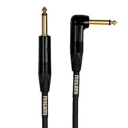Mogami Gold instrument cables with right-angle and straight 1/4 inch gold-plated plugs, Mogami brand