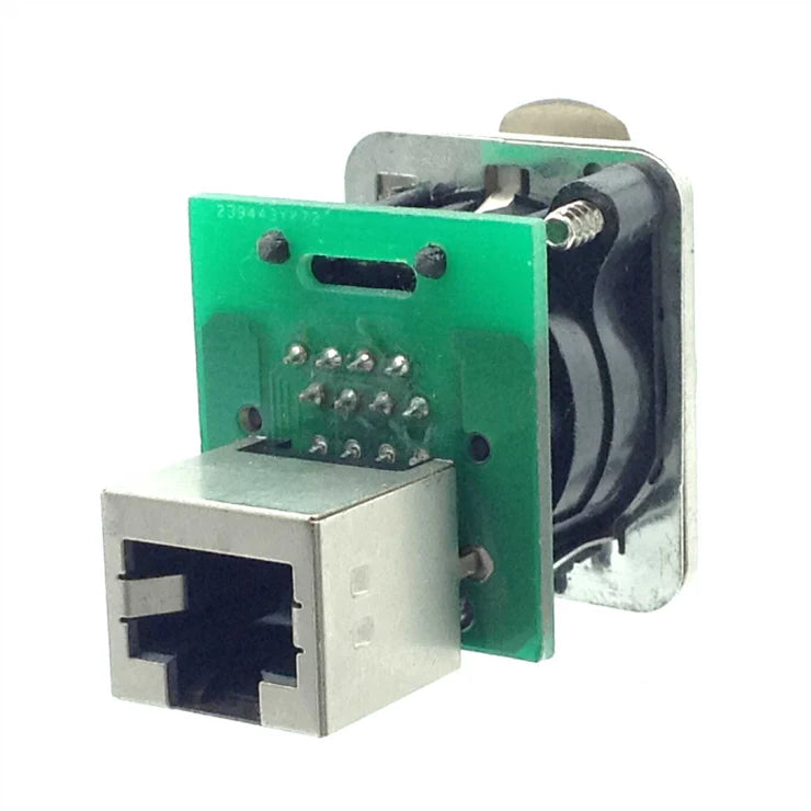 CAT6 EtherCON-Style D-Type Panel Mount Pass-Through Connector NE-EC-PM-PT-N