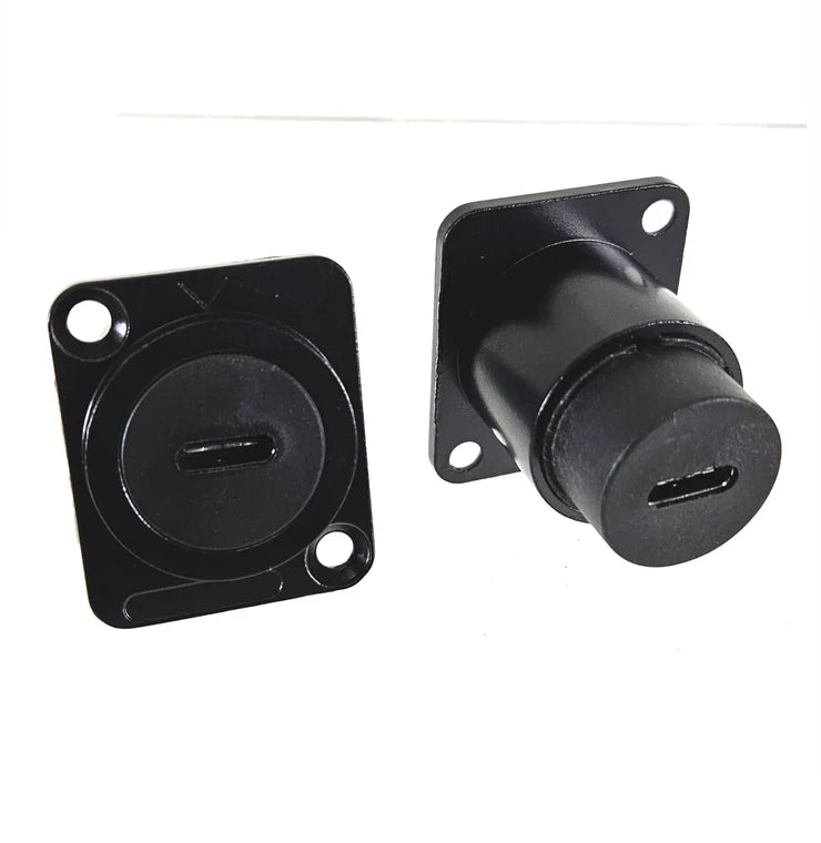 Pass Through USB C D-Type Chassis Panel Mount