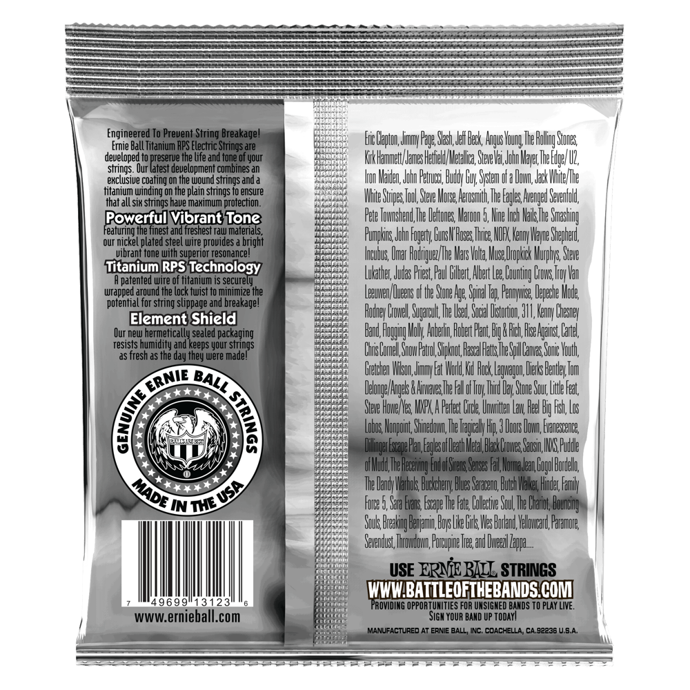 Guitar strings by Ernie Ball, 9-42 Super Slinky, coated titanium for electric guitars