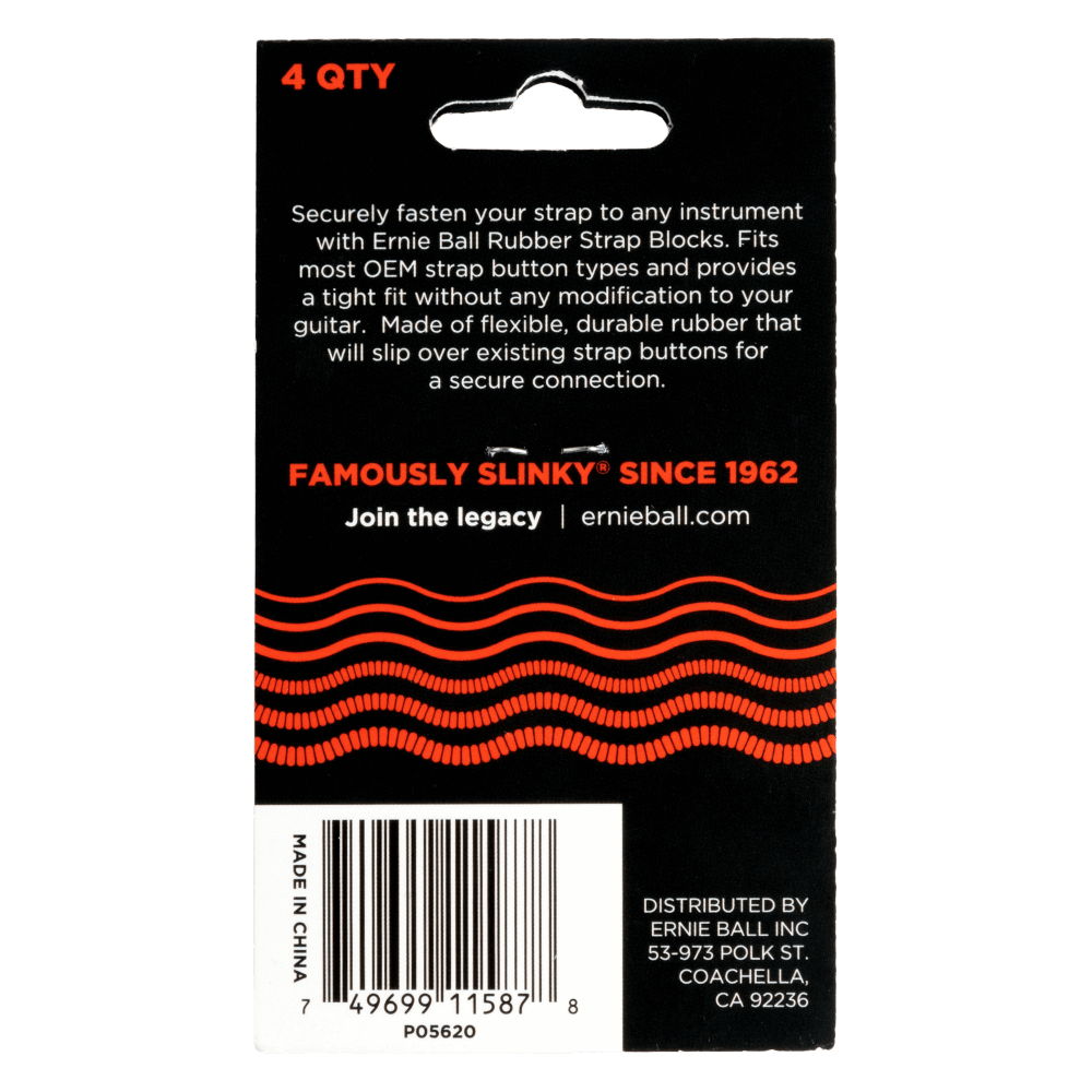 Ernie Ball Strap Blocks - Red - 4 Pack