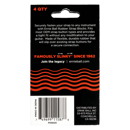 Ernie Ball Strap Blocks - Red - 4 Pack