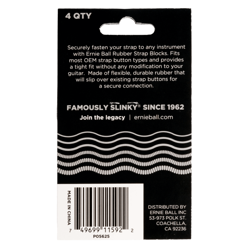 Ernie Ball Strap Blocks - Grey - 4 Pack
