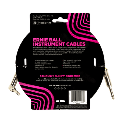 Ernie Ball Classic Instrument Cable Straight/Angle 15ft