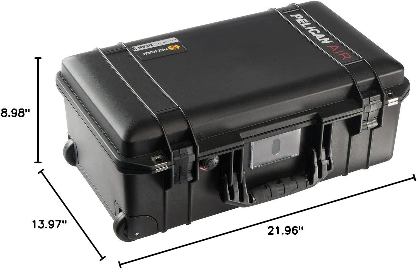 Pelican 1535 Air carry-on case with foam, black, wheeled hard-shell travel case