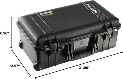 Pelican 1535 Air carry-on case with foam, black, wheeled hard-shell travel case