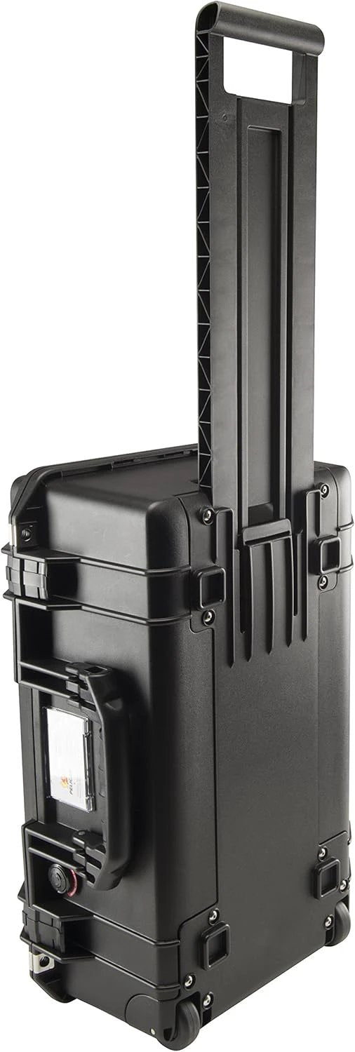 Pelican 1535 Air carry-on case with foam, black hard-shell travel case with extendable handle and wheels