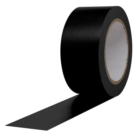 Roll of black tape on a white background