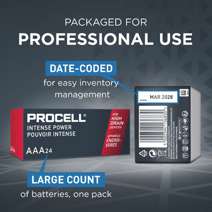 Duracell PC2400 Procell Alkaline Intense Batteries AAA 1.5V