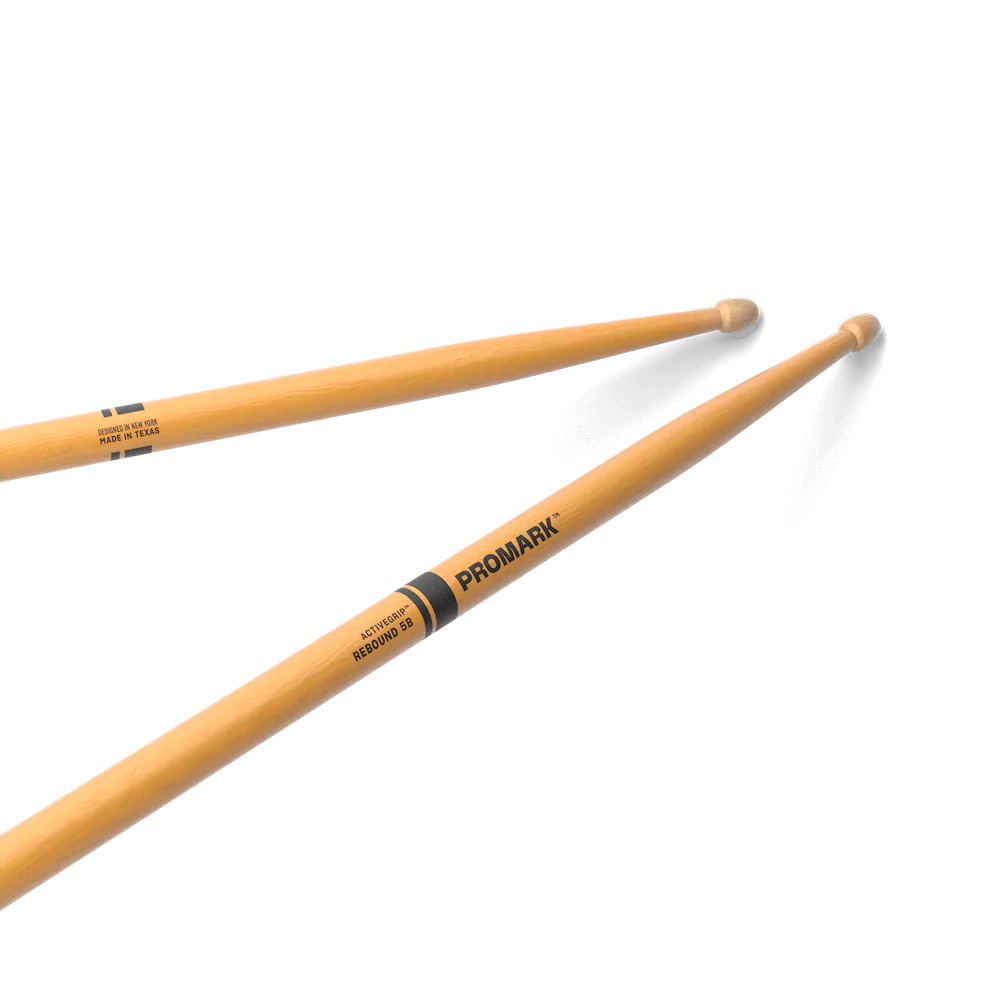 Promark Rebound 5B Drumsticks ActiveGrip Clear Hickory