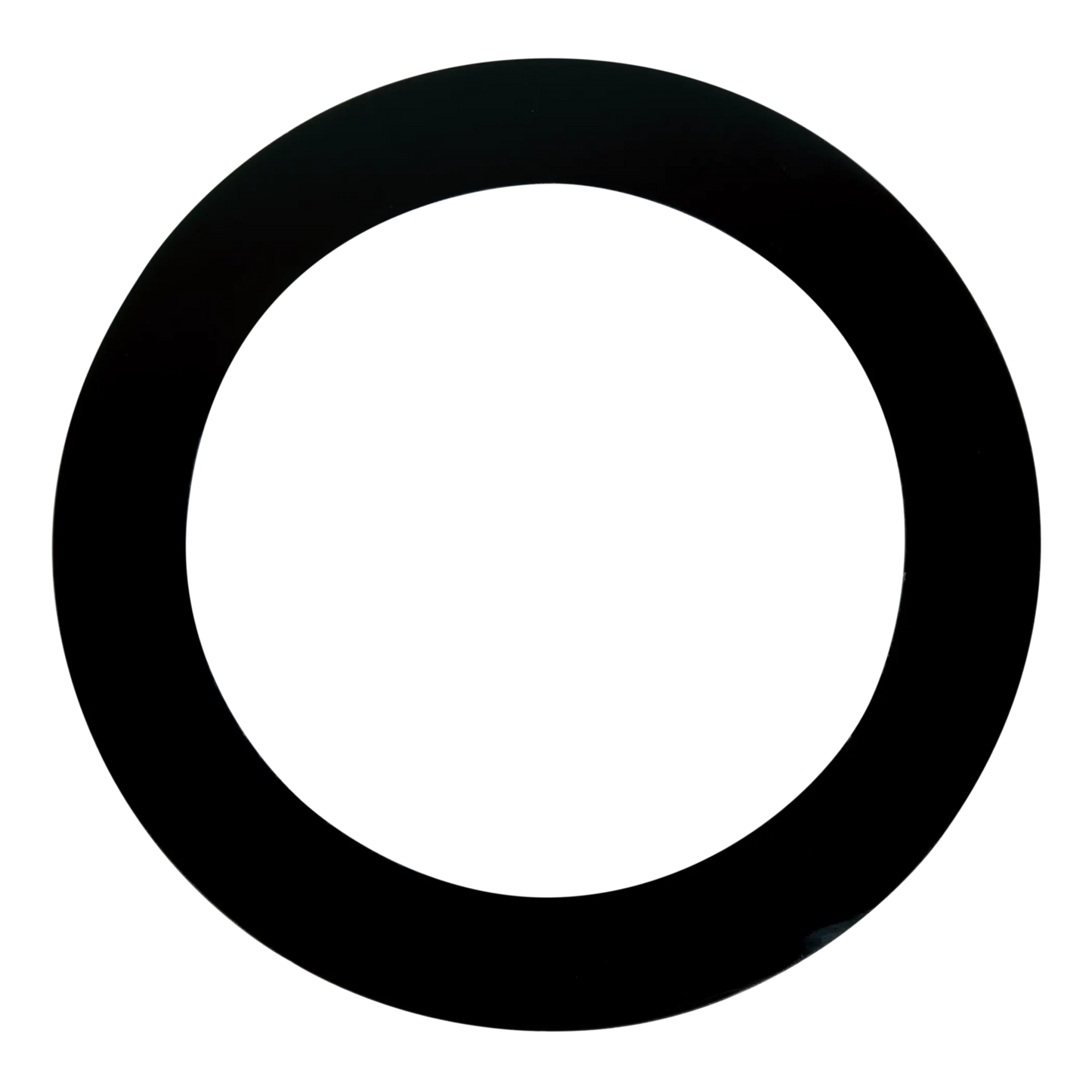 Black rubber gasket on a white background