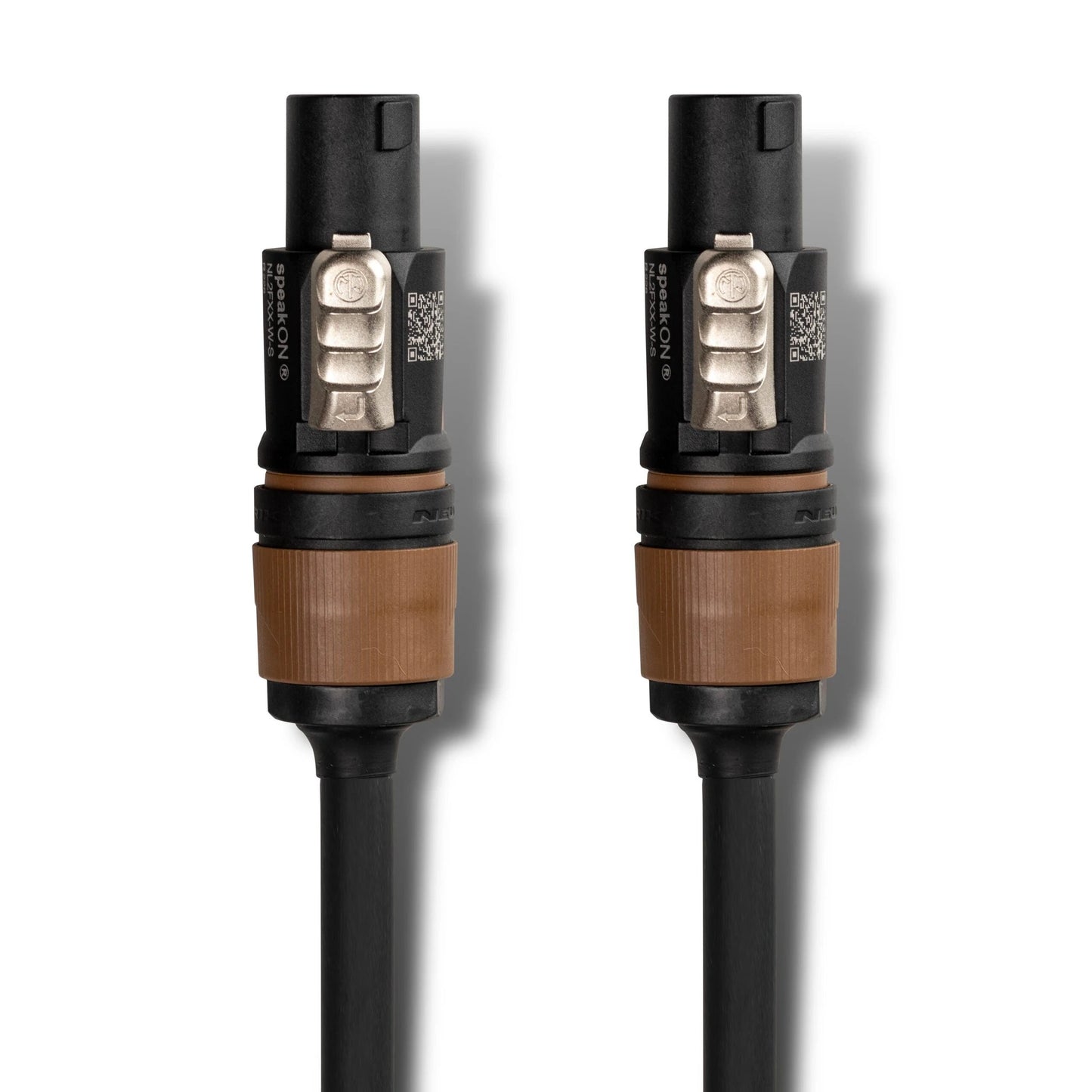 Hosa Edge speaker cables with brown Neutrik speakON connectors, pair shown
