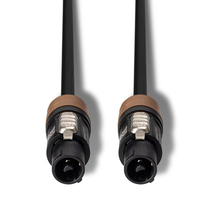 Hosa Edge speaker cables with Neutrik speakON connectors, black cables with brown collars, 2-pack