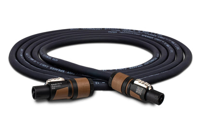 Hosa Edge speaker cable with Neutrik speakON to speakON connectors, dark blue jacket.
