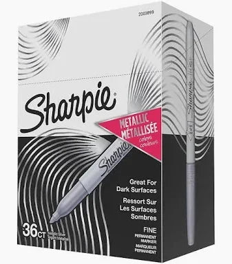 Sharpie metallic permanent marker, fine point, 36-count box