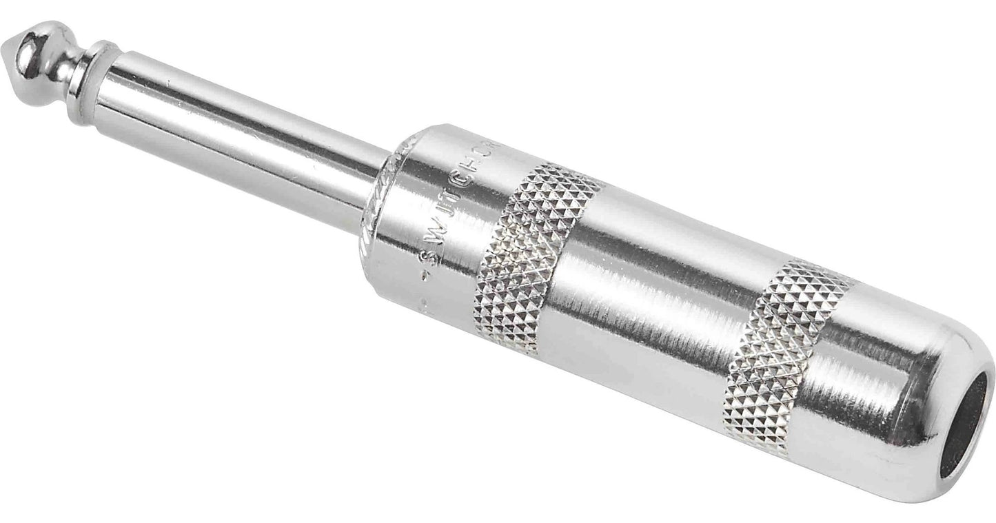 Switchcraft 280 1/4in mono 2-conductor plug, chrome metal audio connector