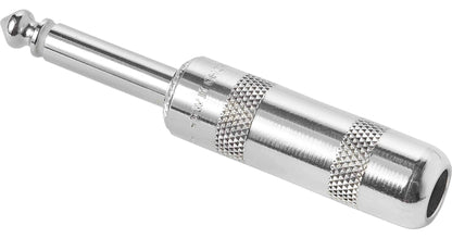 Switchcraft 280 1/4in mono 2-conductor plug, chrome metal audio connector