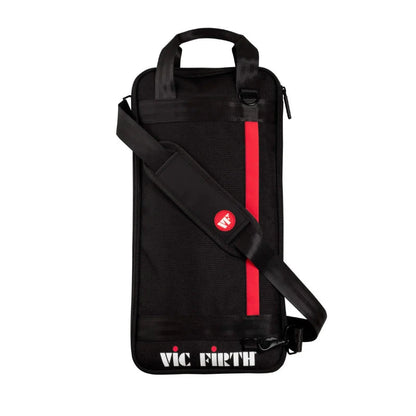 Vic Firth Performer Classic Drum Stick Bag, black with red stripe and shoulder strap