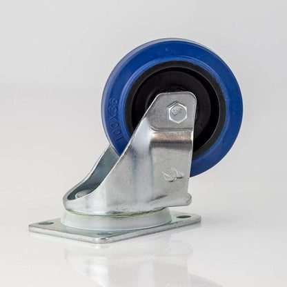 Penn Elcom 4" Swivel Caster with Rubber Blue Wheel W0990-V6