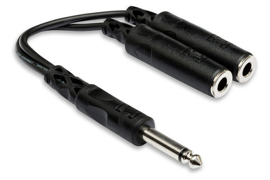 Hosa YPP-111 Y Cable 1/4 in TS to Dual 1/4 in TSF