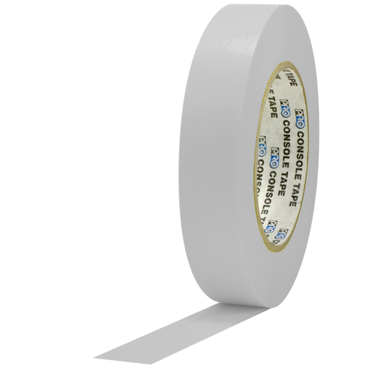 White console tape with a visible brand label on a white background