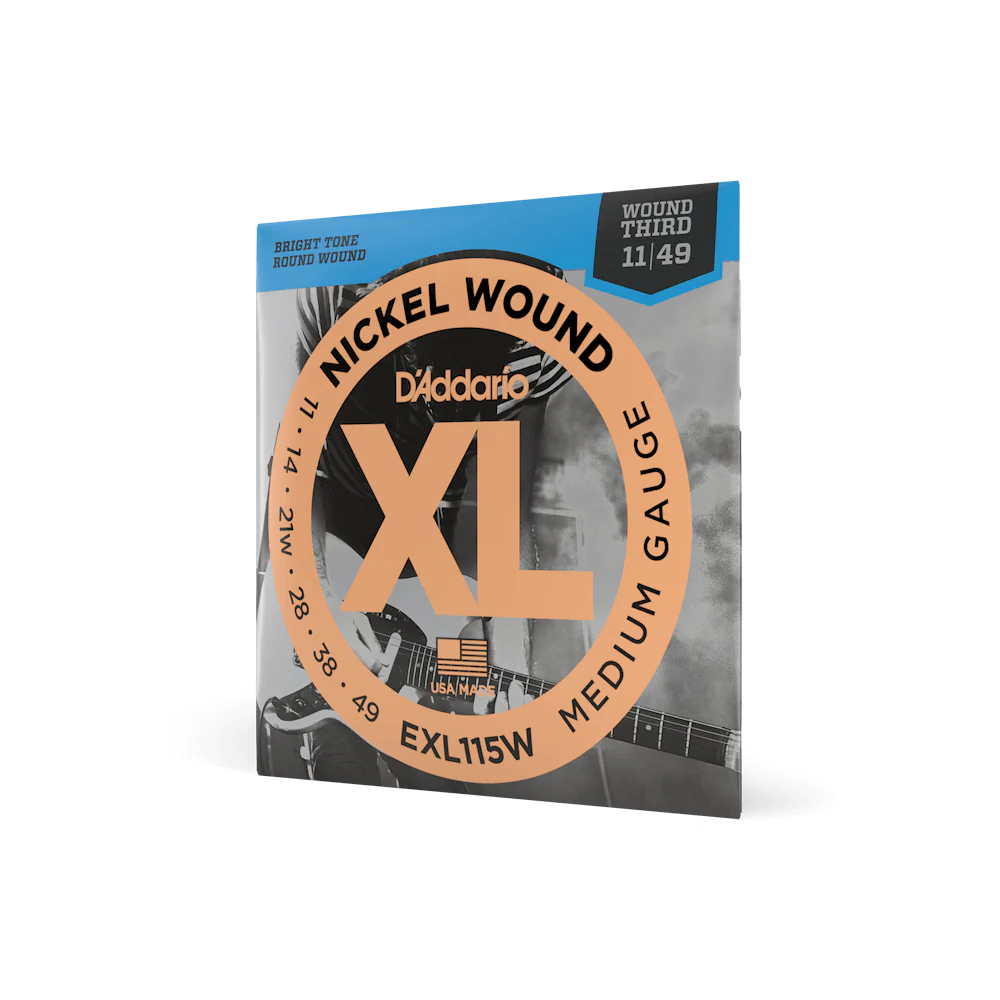 D'Addario 11-49 Medium Wound 3rd Electric Guitar Strings EXL115W