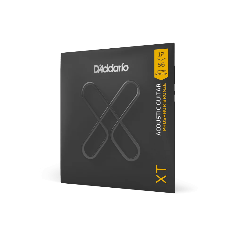 D'Addario XT Phosphor Bronze Acoustic Guitar Strings 12-56 Light Top/Medium Bottom Coated Acoustic Guitar Strings