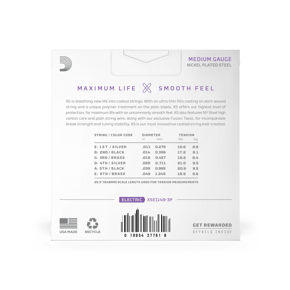 D'Addario XS 11-49 Coated Guitar Strings