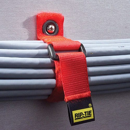Rip-Tie One Inch Wide CinchStrap with End Grommet - Black 2 pack