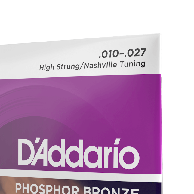 D'Addario EJ38H Phosphor Bronze High Strung Acoustic Guitar Strings, 10-27 Nashville
