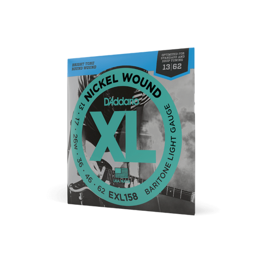 D’Addario EXL158 XL Nickel Would Electric Baritone Guitar Strings – 13-62 Light