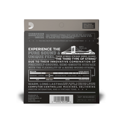 D’Addario ENR71 XL Semi-Flatwound Bass Strings – 45-100 Regular Light Long Scale