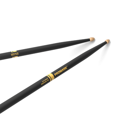 Promark Rebound 5B ActiveGrip Hickory Drumsticks, Acorn Tip
