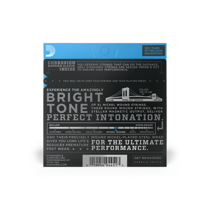D’Addario EXL158 XL Nickel Would Electric Baritone Guitar Strings – 13-62 Light
