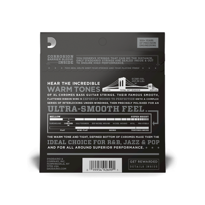 D'Addario 45-132 Regular Light 5-String, Regular Scale, XL Chromes Bass Strings
