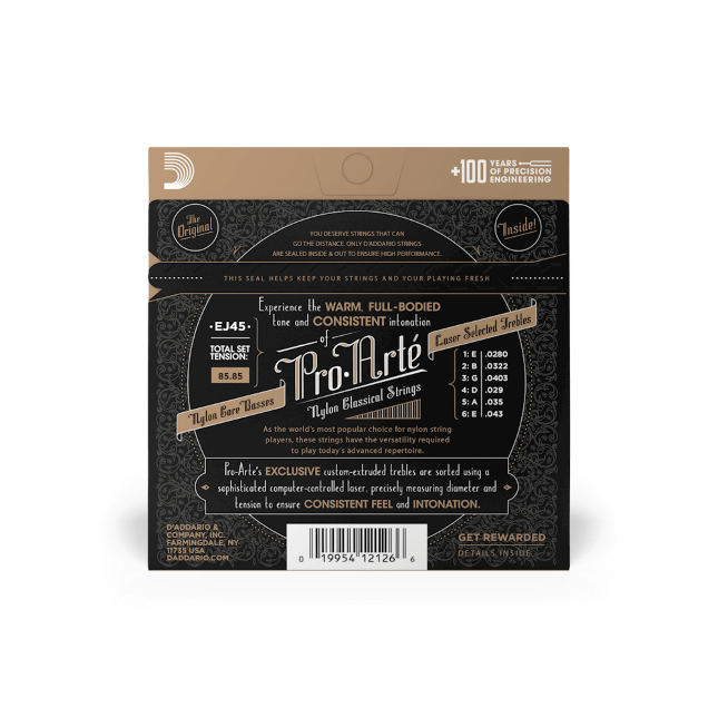 D'Addario EJ45 Normal Tension, Pro-Arte Nylon Classical Guitar Strings
