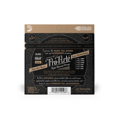D'Addario EJ45 Normal Tension, Pro-Arte Nylon Classical Guitar Strings