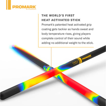 Promark Rebound 5B Drumsticks ActiveGrip Clear Hickory