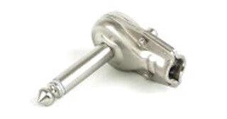 Switchcraft 228 1/4-inch mono right-angle 2-conductor cable-mount flat plug, silver